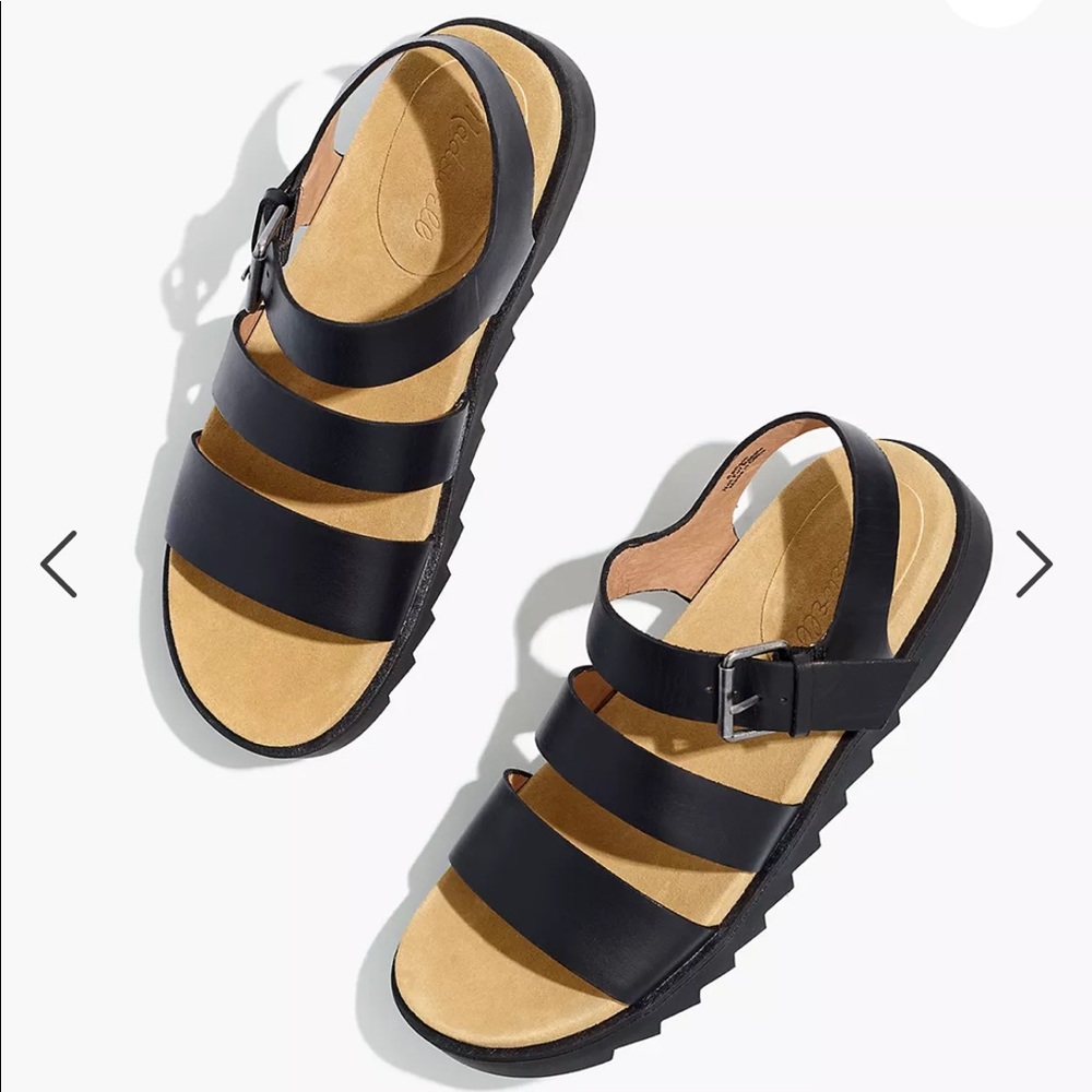 NWT Madewell Black Addie Sandals Size 7